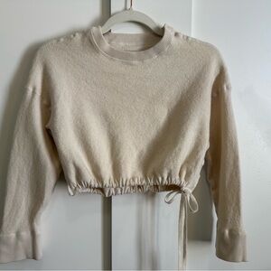 Super soft Plush Honeycomb Texture Merino Wool Knit Cropped Sweater Balletcore M